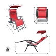 Jeco Oversized Zero Gravity Chair with Sunshade in Red