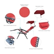 Jeco Oversized Zero Gravity Chair with Sunshade in Red