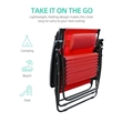 Jeco Oversized Zero Gravity Chair with Sunshade in Red
