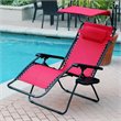 Jeco Oversized Zero Gravity Chair with Sunshade in Red