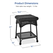 Jeco Wicker Patio End Table in Black