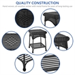 Jeco Wicker Patio End Table in Black