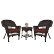 Jeco Wicker Patio End Table in Black
