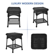 Jeco Wicker Patio End Table in Black