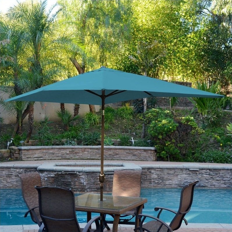 Jeco 6.5' x 10' Aluminum Patio Market Umbrella Tilt with Crank