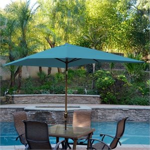 Jeco 6.5' x 10' Aluminum Patio Market Umbrella Tilt with Crank