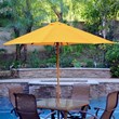 Jeco 9' Wood Market Patio Polyester Umbrella in Yellow