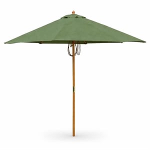Jeco 9' Wood Market Patio Polyester Umbrella in Green