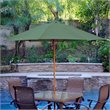 Jeco 9' Wood Market Patio Polyester Umbrella in Green
