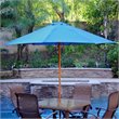 Jeco 9' Wood Market Patio Polyester Umbrella in Turquoise