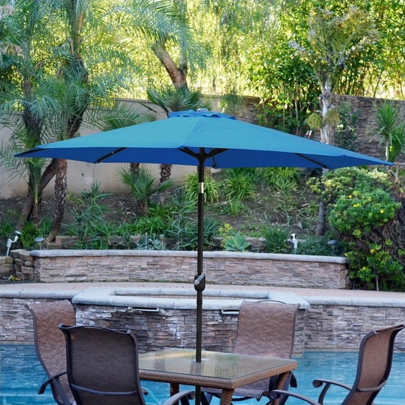 Jeco 9ft. Aluminum Patio Market Umbrella Tilt with Crank
