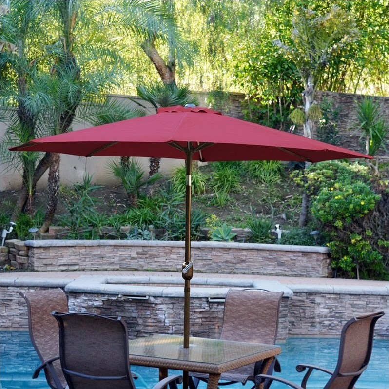 Jeco 9ft. Aluminum Patio Market Umbrella Tilt with Crank