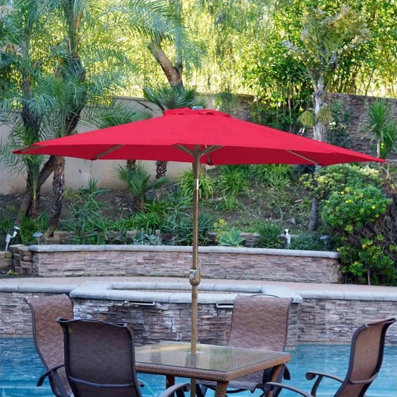 Jeco 9ft. Aluminum Patio Market Umbrella Tilt with Crank