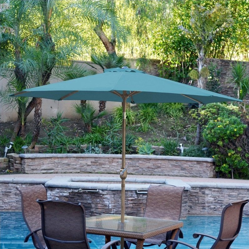 Jeco 9ft. Aluminum Patio Market Umbrella Tilt with Crank