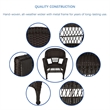 Jeco 3 Piece Resin Wicker Patio Conversation Set in Espresso