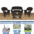 Jeco 4 Piece Resin Wicker Modern Patio Sofa Set in Espresso