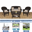 Jeco 4pc Wicker Conversation Set in Espresso with Tan Cushions