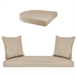 Jeco 4pc Wicker Conversation Set in Espresso with Tan Cushions