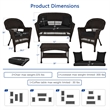 Jeco 4pc Wicker Conversation Set in Espresso with Black Cushions