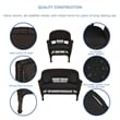 Jeco 4pc Wicker Conversation Set in Espresso with Black Cushions
