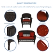 Jeco 4pc Wicker Conversation Set in Espresso with Red Orange Cushions