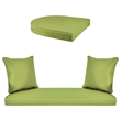 Jeco 4pc Wicker Conversation Set in Espresso with Green Cushions