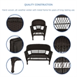 Jeco 5 Piece Resin Wicker Modern Patio Sofa Set in Espresso
