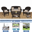 Jeco 5pc Wicker Conversation Set in Espresso with Tan Cushion