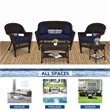 Jeco 5pc Wicker Conversation Set in Espresso with Blue Cushions