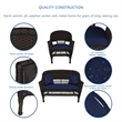 Jeco 5pc Wicker Conversation Set in Espresso with Blue Cushions