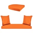 Jeco 5pc Wicker Conversation Set in Espresso with Orange Cushions