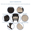 Jeco Rocker Wicker / Rattan Chair in Espresso with Tan Cushion (Set of 2)