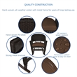 Jeco Rocker Wicker Chair in Espresso with Brown Cushion (Set of 2)