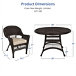 Jeco 5 Piece Wicker Patio Dining Set in Espresso and Tan