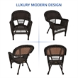 Jeco 5 Piece Wicker Patio Dining Set in Espresso and Tan