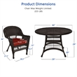 Jeco 5 Piece Wicker Patio Dining Set in Espresso and Red