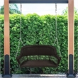 Jeco Resin Wicker Traditional Hanging Porch Swing in Espresso