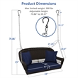 Jeco Wicker Porch Swing in Espresso with Blue Cushion