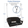Jeco Wicker Porch Swing in Espresso with Black Cushion