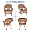 Jeco 5 Piece Resin Wicker Outdoor Patio Dining Set in Honey