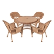Jeco 5 Piece Resin Wicker Outdoor Patio Dining Set in Honey