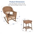 Jeco 3 Piece Resin Wicker Outdoor Patio Rocker Chair Set in Honey