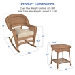 Jeco 3pc Wicker Rocker Chair Set in Honey with Tan Cushion