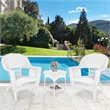 Jeco 3 Piece Wicker Conversation Set in White without Cushion