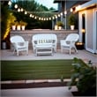 Jeco 4 Piece Resin Wicker Modern Patio Sofa Set in White