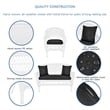Jeco 4pc Wicker Conversation Set in White with Black Cushions
