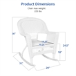 Jeco Resin Wicker Patio Rocker in White (Set of 2)