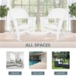 Jeco Resin Wicker Patio Rocker in White (Set of 2)