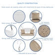 Jeco Resin Wicker Porch Swing with Cushion in White and Tan