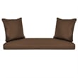 Jeco Wicker Porch Swing in White with Brown Cushion